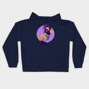 Purple Rocker Girl Kids Hoodie